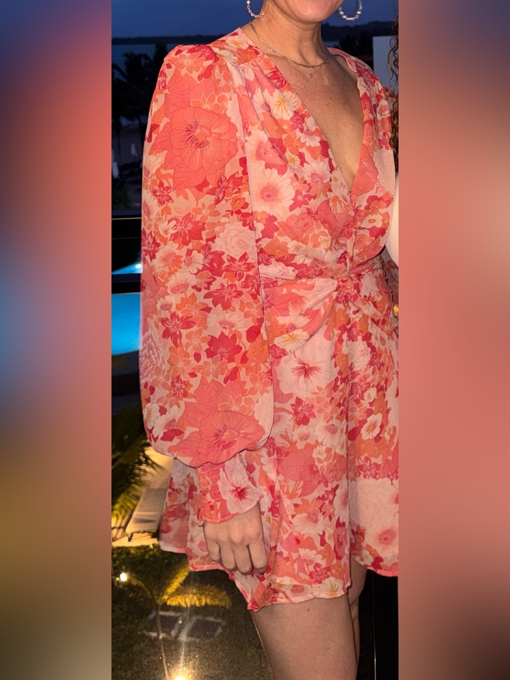 Astr Floral Pink Coral Romper Dress